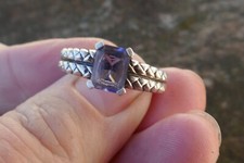 Vintage Sterling Silver  Amethyst Ring - Size 7.75