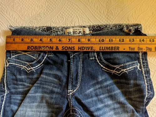 Ariat REAL Denim Low Rise Boot Cut Western Jeans Women 28S Distressed - Picture 7 of 11