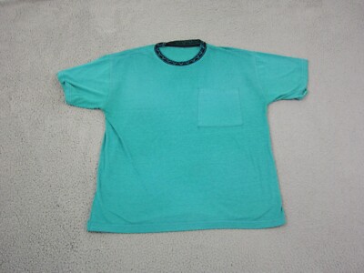 Vintage BVD Shirt Mens Large Blue Green Tribal Aztec Single Stitch Made in USA
