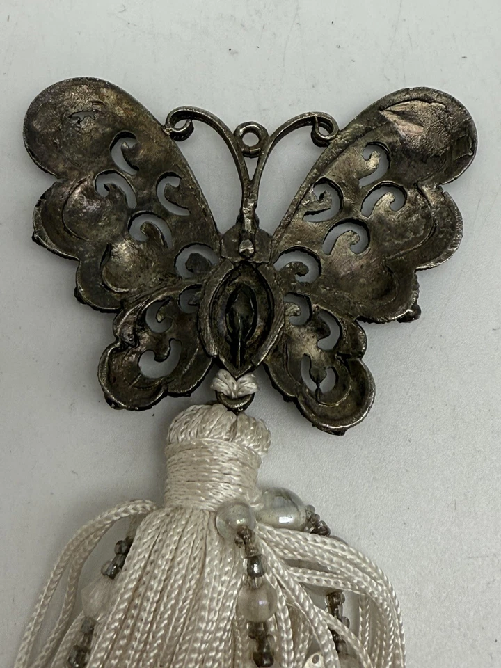 流苏小饰品水晶蝴蝶条纹钥匙扣发饰 2 件套串珠 6.5 英寸 — 第 3/4 张图片