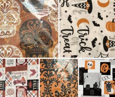 Halloween Thanksgiving HARVEST PUMPKIN WITCHES PEVA Tablecloths ROUND & OBLONG