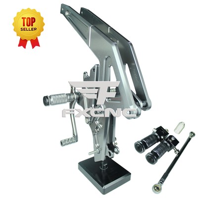 CNC Rearset Footpegs Footrest Mount Pegs For Ninja 650R ER6F ER6N 2012-2014 Grey