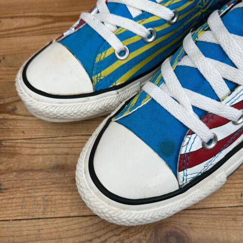 Converse Trainers Womens Size UK 6 All Star Blue Wonder Woman DC Comics Print - Picture 8 of 13