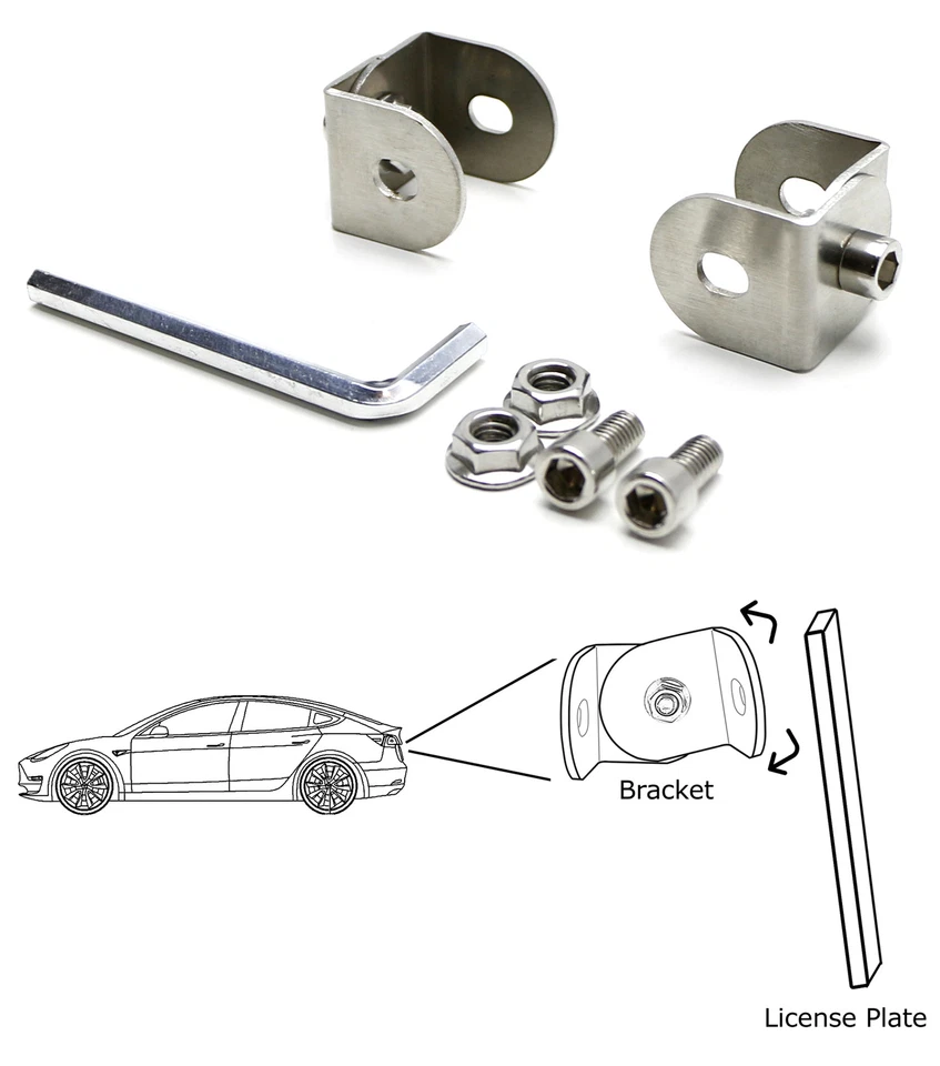 Soporte de reubicación de matrícula de parachoques JDM con ángulo ajustable Foto 2 de 4