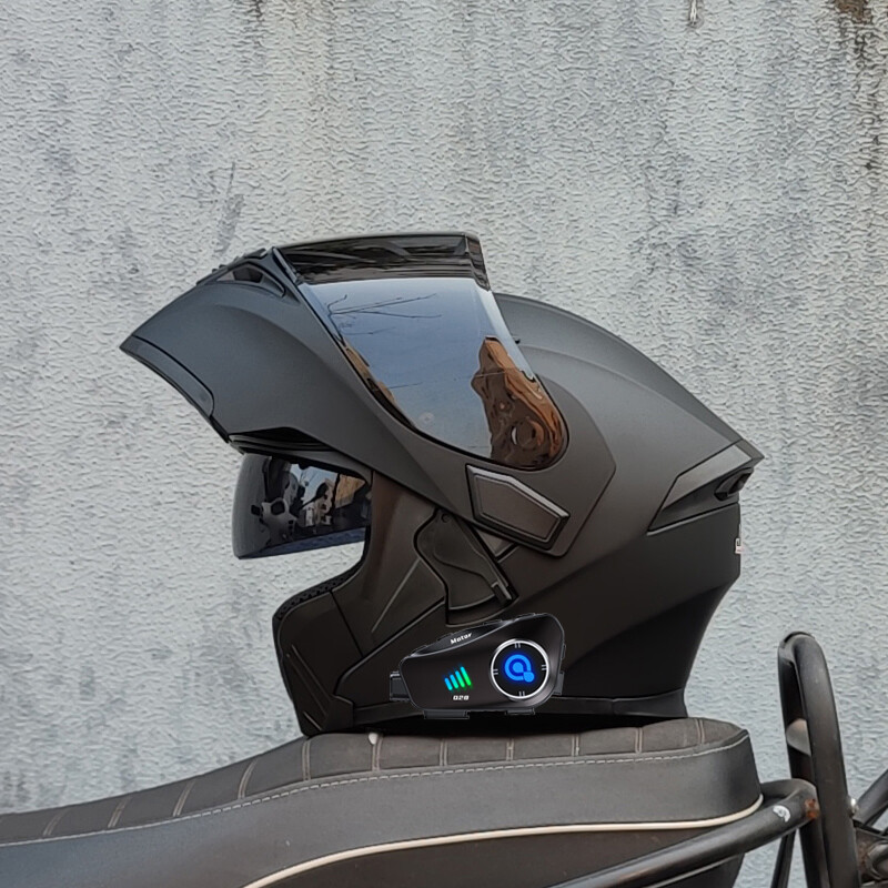 Bluetooth Motorcycle Flip Up Helmet Modular Dual visor Camer