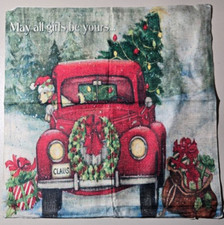 Christmas Red Truck Throw Pillow Case/Cover 17x17