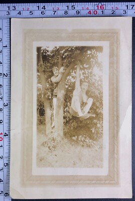 Man Hanging from Tree Monkey Boy Hanging Branch BW Photo Snapshot Swinging