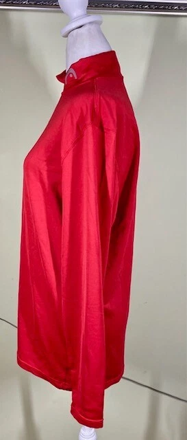 HEAD Unisex M Rojo Cuello Simulado Tenis Pullover Ropa Activa Top Elástico Manga Larga Foto 3 de 4