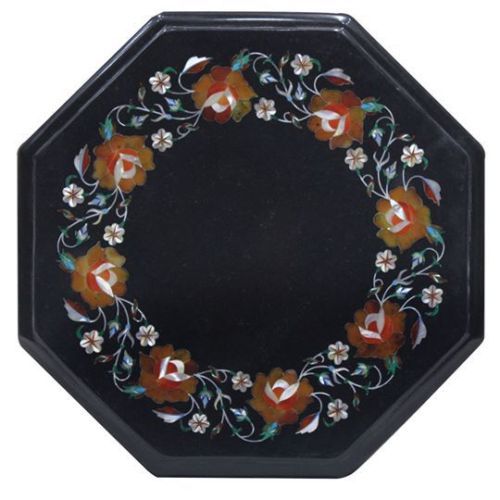 12-inch Handmade Marble Table Top Semi-Precious Stone Home Decor Craft