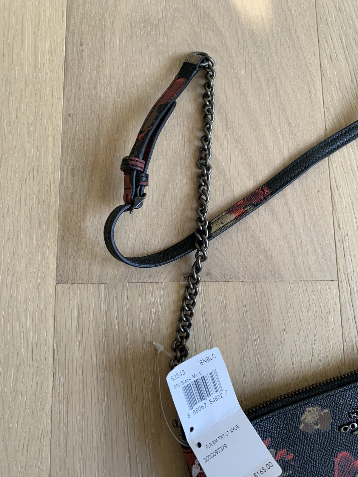 Borsa a tracolla piccola Coach nuova con etichette o frizione in pelle floreale rimovibile