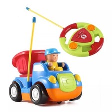 RC Cartoon Construction Dump Truck Toy 2CH Remote Control Steering Wheel Blue