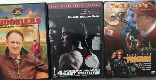 3 DVD Sports Hoosiers Hackman Million Dollar Baby The Program Eastwood Caan