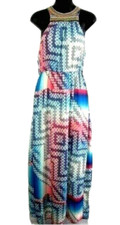 Anthropologie Charlie Jade Womens Sleeveless Maxi Dress Small Blue Multicolor