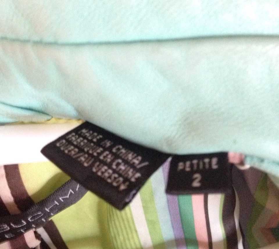 895 $ Dana Buchman aqua синий мягкой кожи размер 2p молнии Куртка Пальто - Изображение 2 из 4