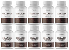 Collagen Ultra Complex Types I, II, III, V  X - 10 Bottles 900 Capsules