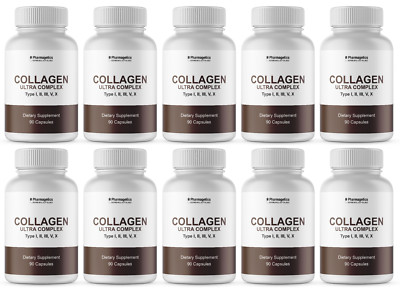 Collagen Ultra Complex Types I, II, III, V & X - 10 Bottles 900 ...