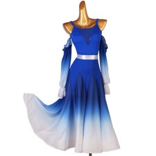 NEW Latin Ballroom Dance Dress Modern Salsa Waltz Standard Long Dress F646