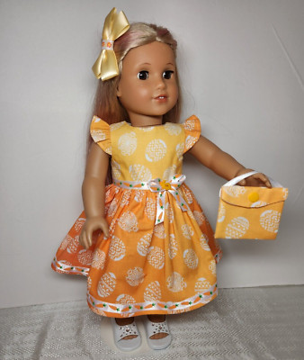 3pc Set Dress Easter Egg Bunny Rabbit Carrot Golden fits 18'' American Girl Dolls