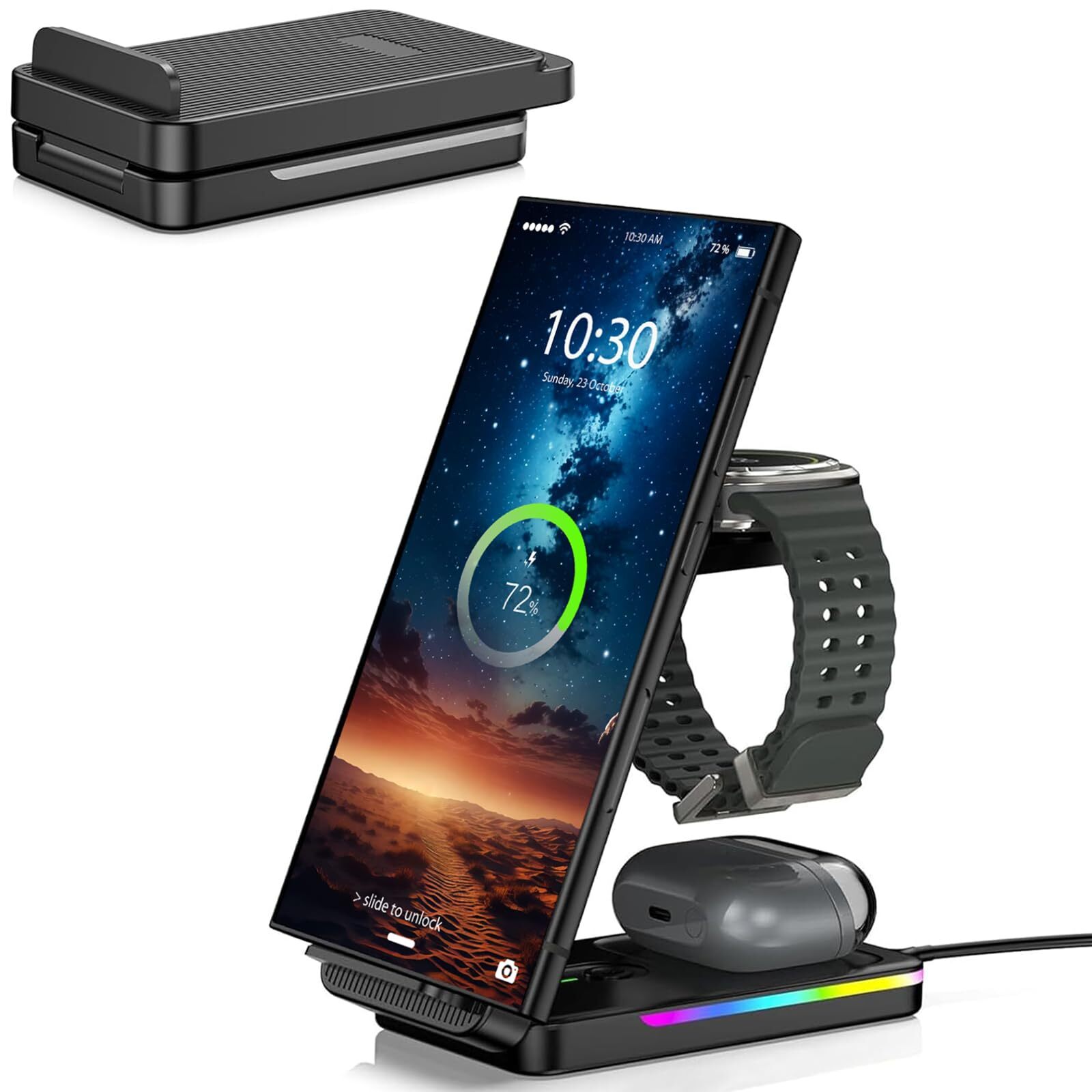 Wireless Charging Station for Samsung Galaxy S24 Ultra, Charger for Samsung W...