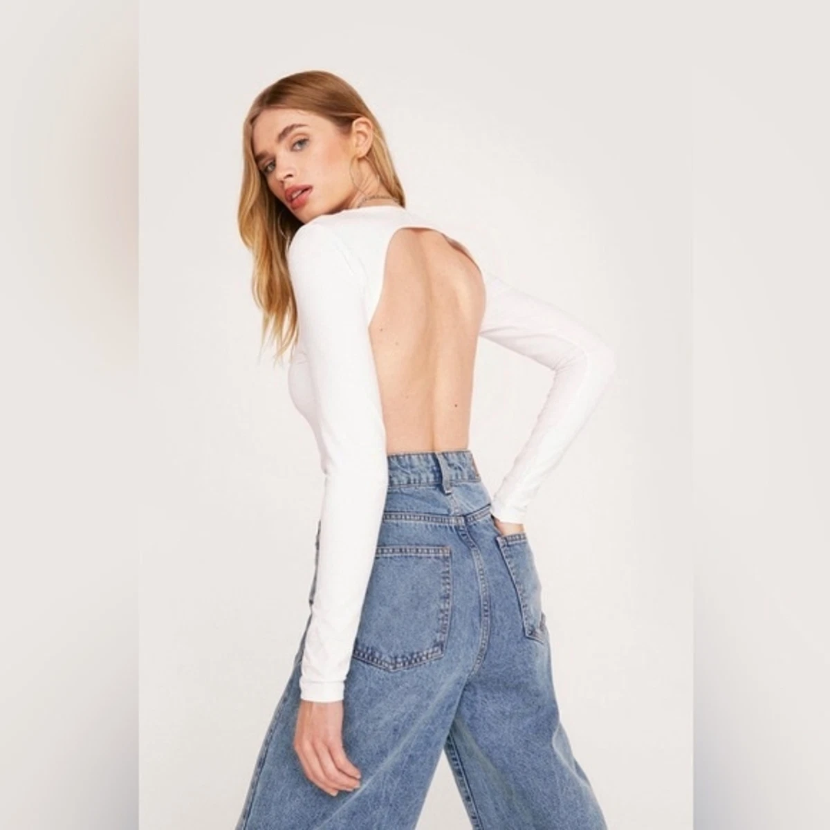 nasty gal open back top