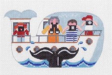 Whale Watching Boat in New England, Nantucket, Cape Cod HP Needlepoint Canvas