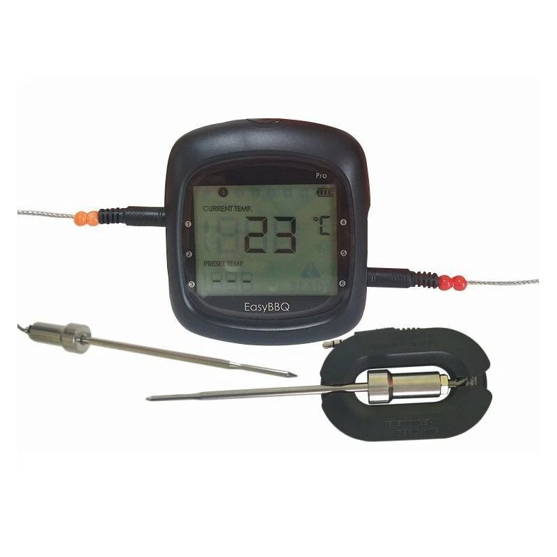 Zyle EASYBBQPro3 Black Barbecue Thermometer Used with Bluetooth and Phone App