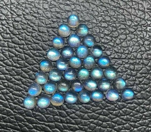 5 MM Round Shape Natural Blue Labradorite Loose Gemstone Cabochon Wholesale Lot - Picture 3 of 4