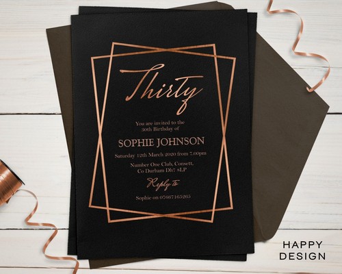 18th 21st 30th 40th 60th Birthday Invitations Personalised, Party Invites (H1) - Picture 49 of 59