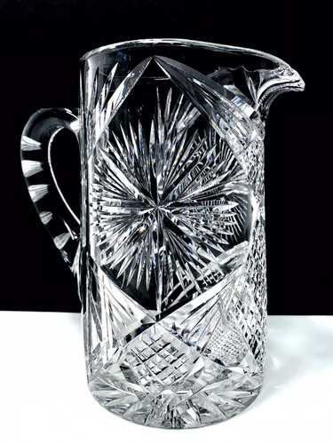 Jarra de agua American Brilliant Period Cut Starburst Diamond Fan Crosshatch - Imagen 3 de 12