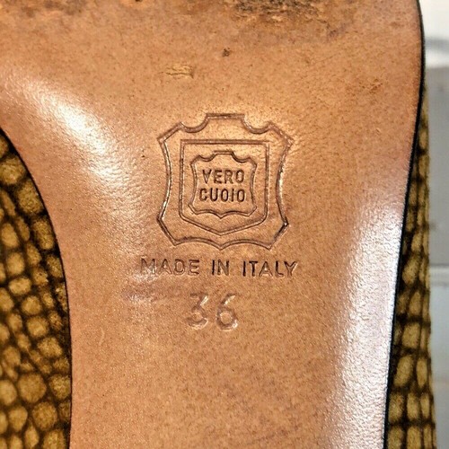 VTG Filograna Milano Made in Italy Animal Print Fur & Leather Kitten Heel size 5 - Picture 9 of 9
