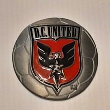 SILVER PEWTER MLS SOCCER DC UNITED Metal Belt Buckle