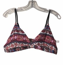 Arizona Bikini Top Size XL Halter Floral Animal Print Swim Adjustable Straps