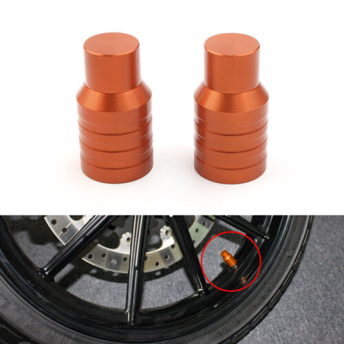 Wheel Air Tire Valve Stem Caps Covers for Motorcycle Car Trucks Orange pair - Afbeelding 1 van 6