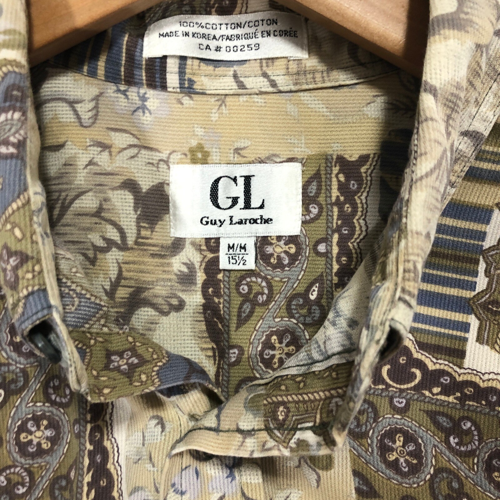 Guy Laroche Patchwork Button Up Long Sleeve Patte… - image 3