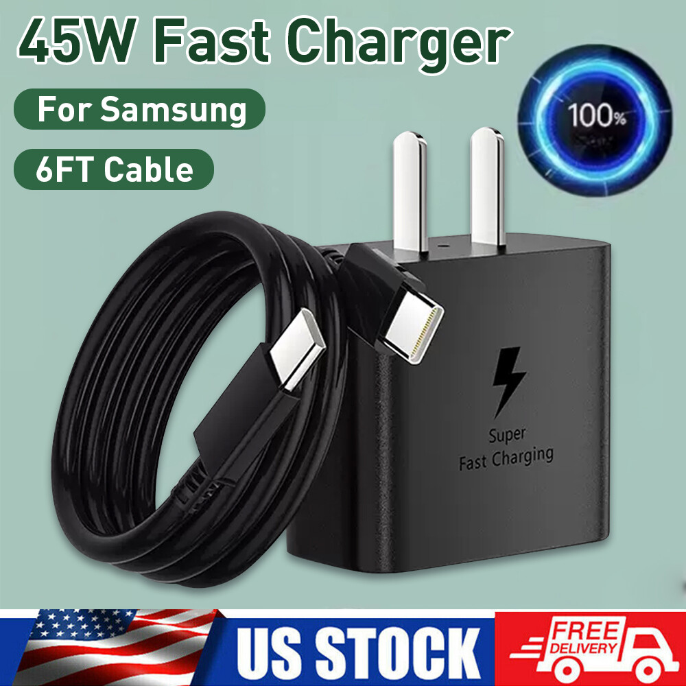 45W PD Fast Wall Charger+Type-C Cable For Samsung Galaxy S23 S22 S21 S20 Ultra