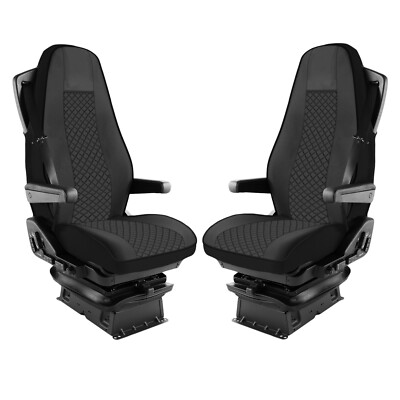 Für Volvo FH 2014-2020 LKW Sitzbezüge 1+1 Öko-Leder Sitz Schwarz