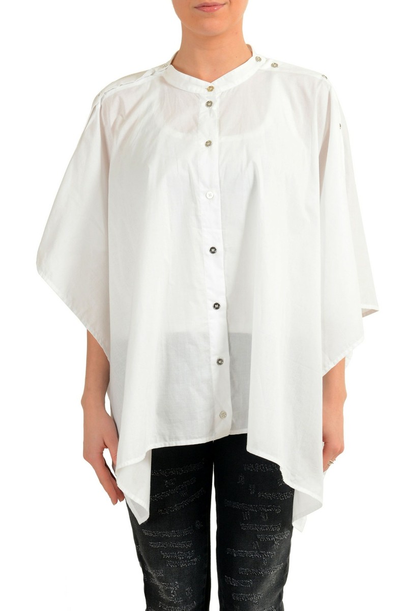 アウターその他 MM6 MAISON MARGIELA Women Outer S52BN0110S76431001F WHITE Maison Margiela MM6 Women's White Cape Look Asymmetrical