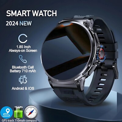 1.85'' Ultra HD Smartwatch GPS Bluetooth Call Health Monitoring Watch Gym Gift