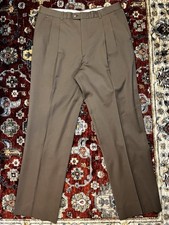Oscar De La Renta 32/32 Classic Vintage Brown Patterened Slacks Pants Trousers