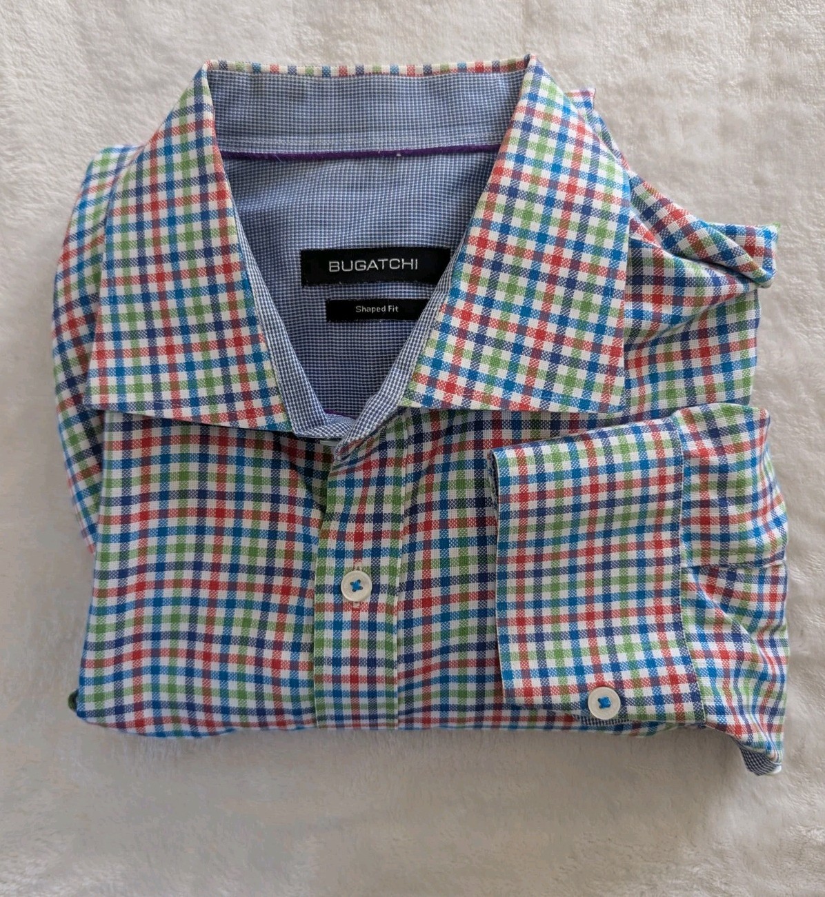 Bugatchi Long Sleeve Multicolor Mini Windowpane P… - image 3