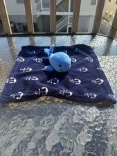 Hudson Baby HB Whale Navy Blue Anchor Nautical Soft Lovey Security Blanket