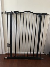 PawHut Extra Tall Stair Dog Gate 95cm High Black Pressure Fit Adjustable