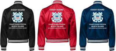 USCG*COAST GUARD STATION BLOCK ISLAND-RI *SATIN JACKET *USCG OFFICIAL LICENSE
