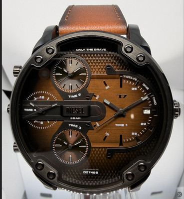 2026 MEN'S DIESEL MR. DADDY 2.0 BROWNS/STEEL MULTI-ZONE CHRONOGRAPH WATCH DZ7492