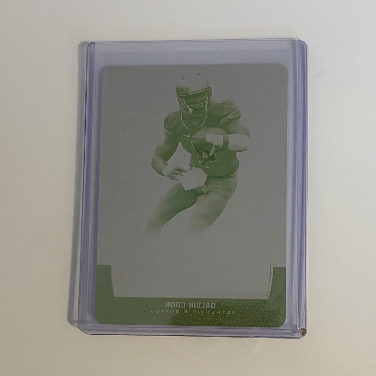 Dalvin Cook Leaf Trinity Clear Autograph #DC1 Print Plate Yellow 1/1