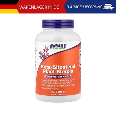 NOW Foods, Beta-Sitosterol Plant Sterols, pflanzliche Sterole, 180 Weichkapseln