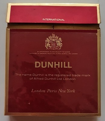 VINTAGE AUTHENTIC UNITED KINGDOM DUNHILL CIGARETTE PACKET TOBACCO EMPTY BOX