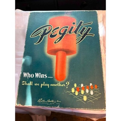 Antique 1925 Pegity Board Game Parker Brothers First Edition Wood Pegs Complete
