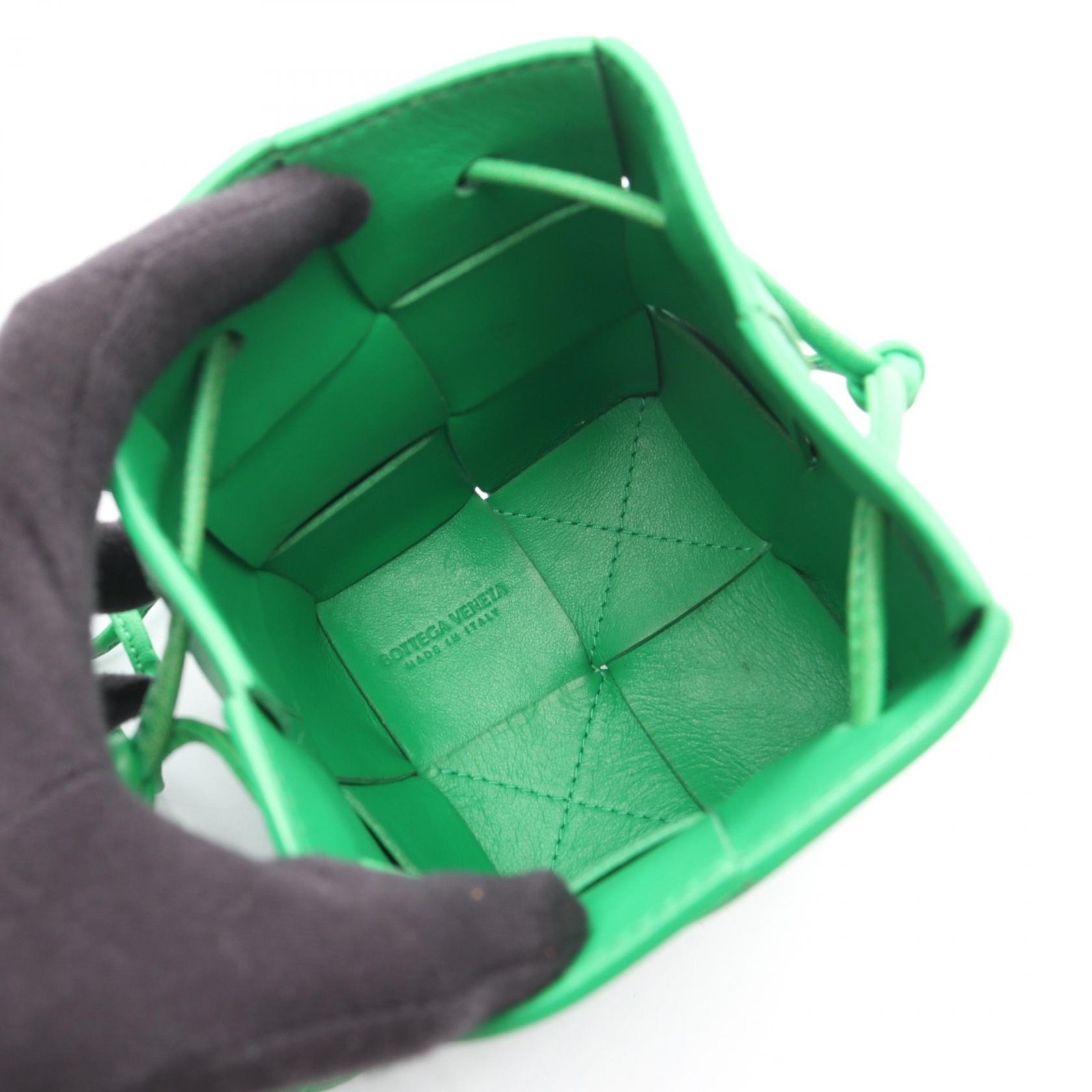 Bottega Veneta Cassette Mini Crossbody Shoulder Bag Leather Women'S Green 680217 thumbnail 3
