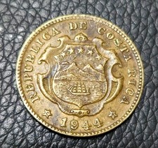 1944 Costa Rica 25 Centimos Coin